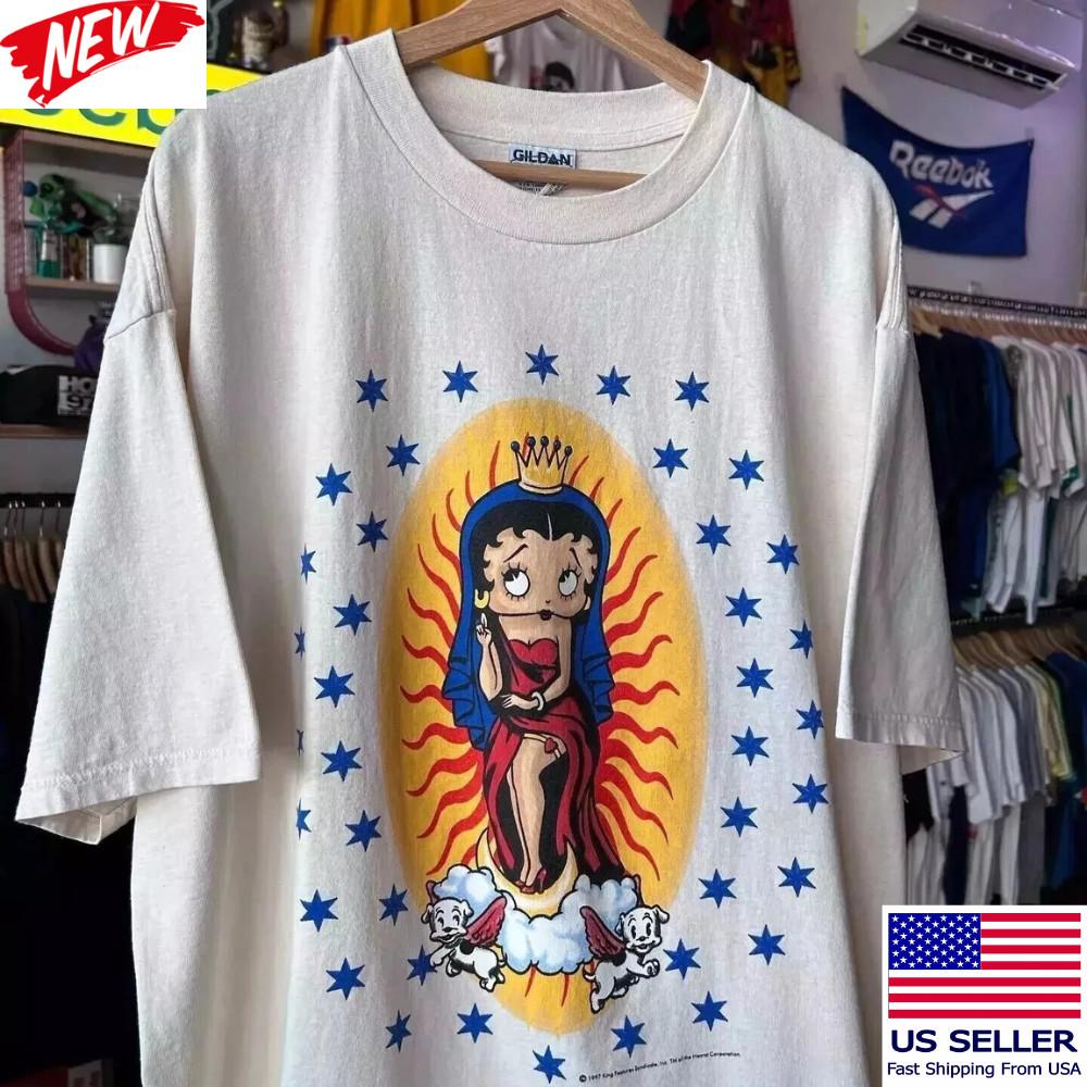 SALE Betty Boop Rare Design Retro Style White Unisex Classic Style S-5XL Unisex T-Shirt