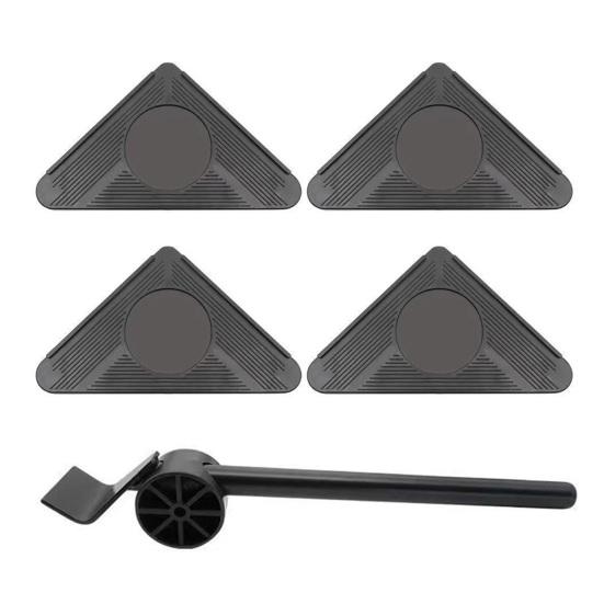 5 шт./компл. Инструмент для подъема и перемещения мебели, Тяжелый мебельный подъемник с 4 колесами, Ролик для бытовой техники, Мебельная тележка-слайдер с рычагом