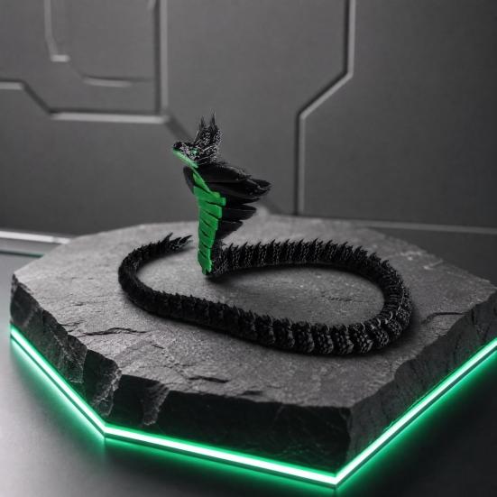 Украшение-Змея, Позабельная 3D-печатная фигурка змеи с подвижными суставами, Гибкие позы, Животное в темной тематике, Настольное коллекционное украшение