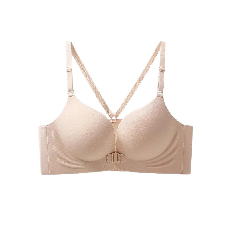 Traceless front buckle female deep V sexy comfortable anti-sagging beautiful back integrated bra cover summer thin