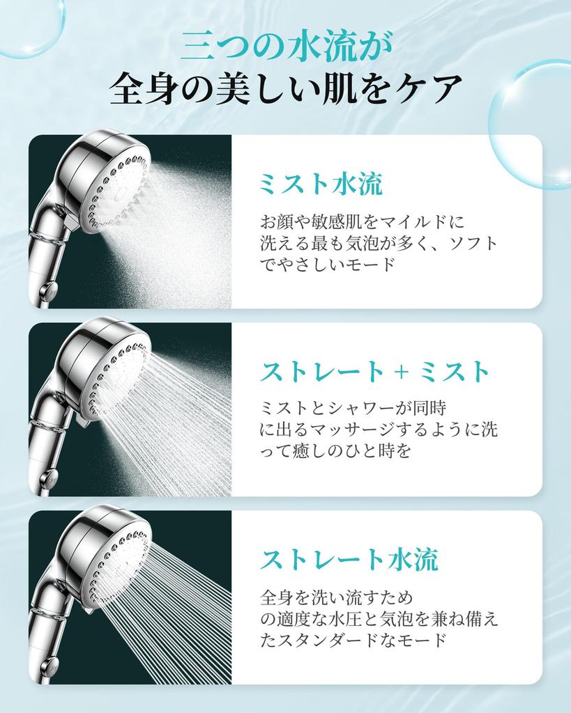 Anycee Micro Nano Bubble Shower Head Premium Angle Water Saving Shower Head Water Stop At Hand 3 Level Mode Ultra Fine Bubble Shower Head Pore Care