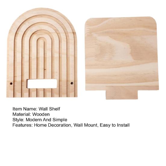 Спиральная настенная плавающая полка Богема Фермерский дом Рустик Деревянная настенная полка для дисплея Украшение Гостиная Спальня Ванная Комната Стеллаж для хранения