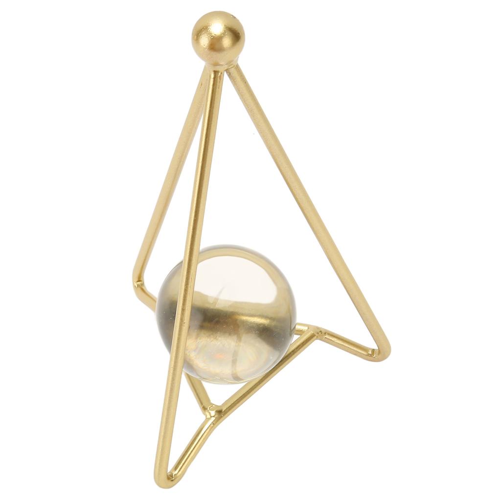Artificial Crystal Ball with Gold Stand Geometric Abstract Art Display Living Room Home Decoration