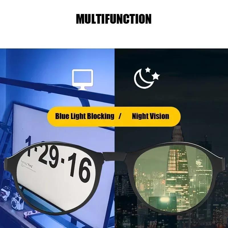 NEW Foldable Night Vision Glasses with Box for Men Women Round Ultralight Light Blocking Eye Protection Eyewear for Driving