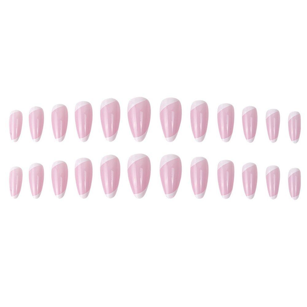 Накладные ногти Искусственные ногти с полным покрытием Носимые накладные ногти миндалевидной формы Французские накладные ногти