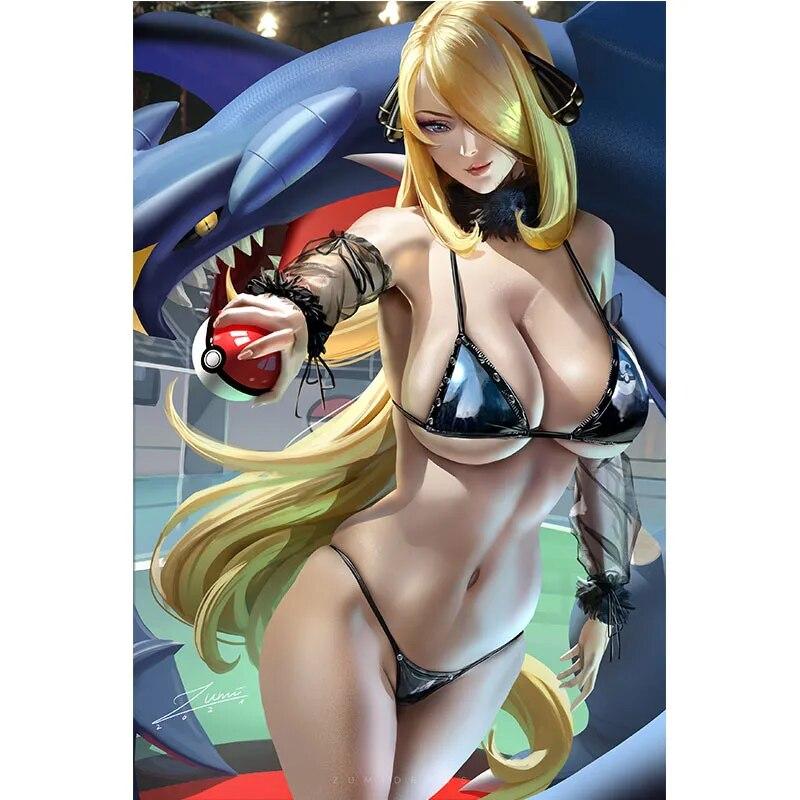 Print Game Red Hair Nude Sexy Girl Art Poster Wall Art Canvas Painting Bedroom Home Decor Picture