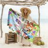 Bluey's Colorful Celebration Customize Text Beach Towel Soft Durable Quick-Dry