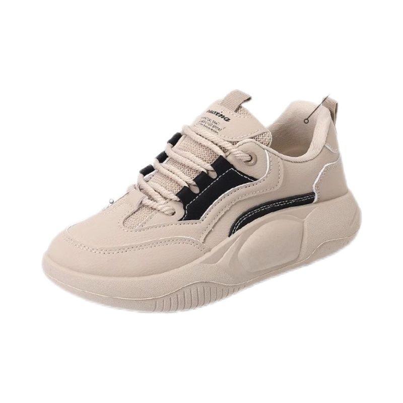 Популярные кожаные туфли для папы на толстой подошве, женская обувь осени 2025 года, новые легкие, мягкие, нескользящие, универсальные спортивные туфли на каждый день