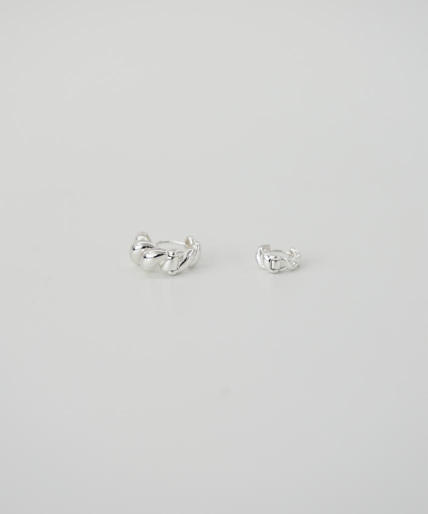 Серьга-кольцо Febor Bloom Twist(2 Размеры)_Серебряный