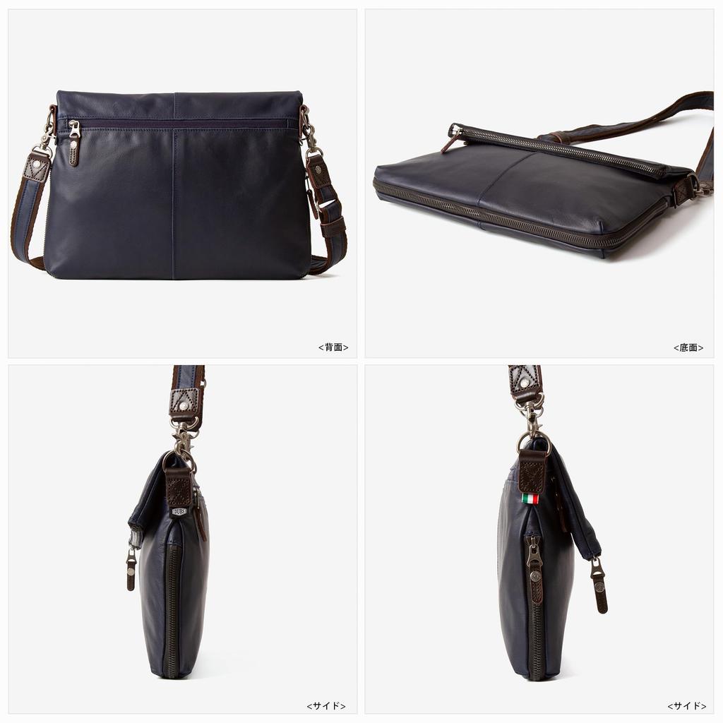 DOUBLES Натуральная кожа Клатч на плечо Темно-синий Мужская сумка, Сумка, VLR-1656,