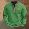 Men's St. Patrick's Day Vintage Casual Zip Sweatshirt Outdoor Casual Top