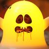 Colorful Ghost Mood Light 6 Pcs Decorative Light, LED Color Changing Warm Flameless Battery-Operated Spooky Expression Decor Mini Spirit Night Lamps,