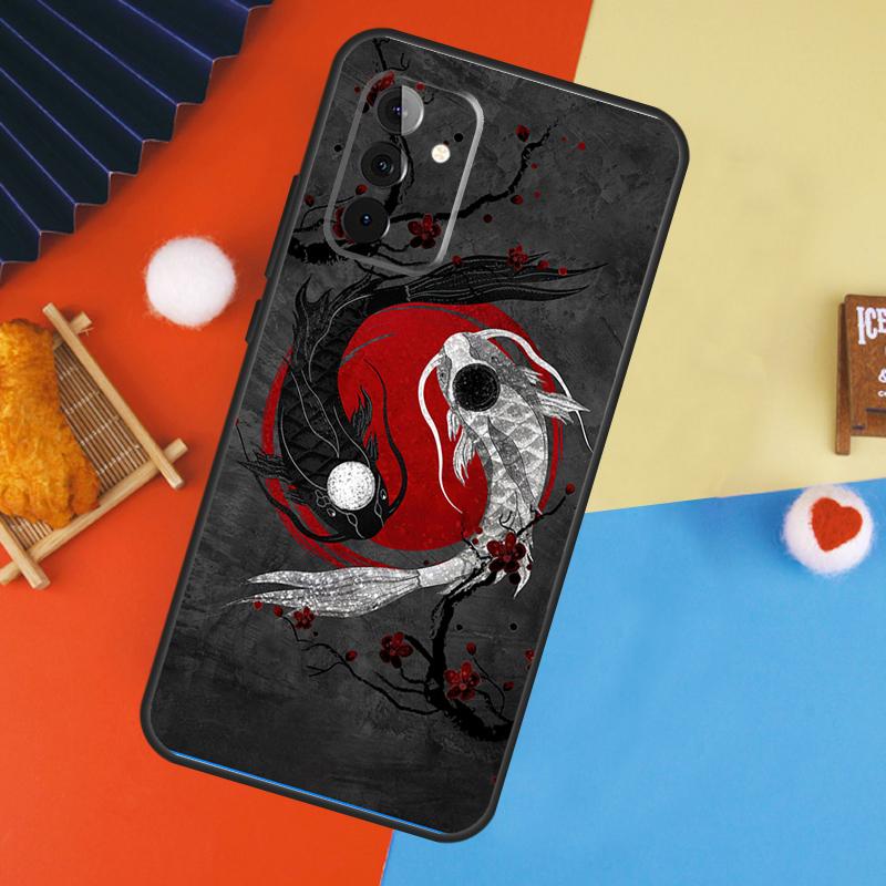 Чехол-арт с изображением рыбы кои Инь-Ян для Samsung Galaxy A54 A34 A14 A15 A35 A55 A52 A32 A12 A51 A71 A13 A23 A33 A53
