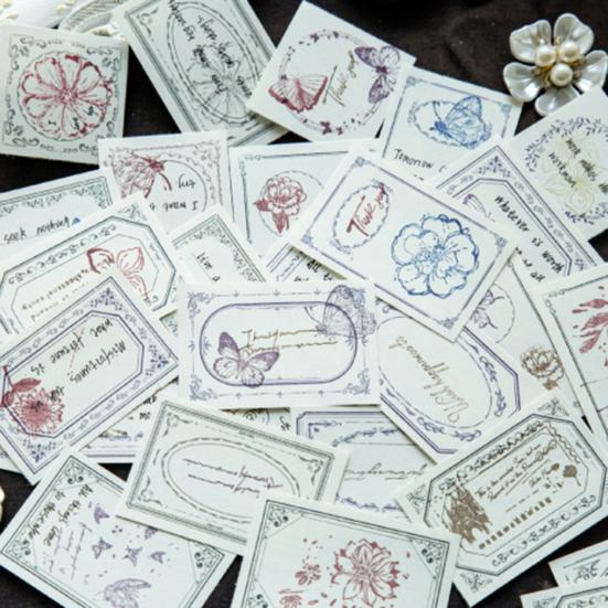 Memo Pad Vintage Style DIY Floral Printing Classic Label Material Literature Journal Pad Office Supplies