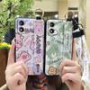 Ring Cartoon Phone Case For MOTO E13 Dirt-resistant Kickstand Waterproof Shockproof Wristband Cute Anti-knock Anti-dust