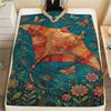 1PC Bohemian Animal Art Print FlAannel Blanket, High quality Comfortable for All Seasons, Home Decor, Warmth and Comfort