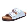 Fashion Comwarm Summer Women's Flat Sandals Gradient Cork Slippers Fashion Cork Flip Flops Women Outdoor Beach Shoes With Double Buckle