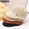 Wide Brim Holiday Travel Foldable Sunscreen Hats Women's Summer Spring Hollow-out Breathable Sun Knitted Hats