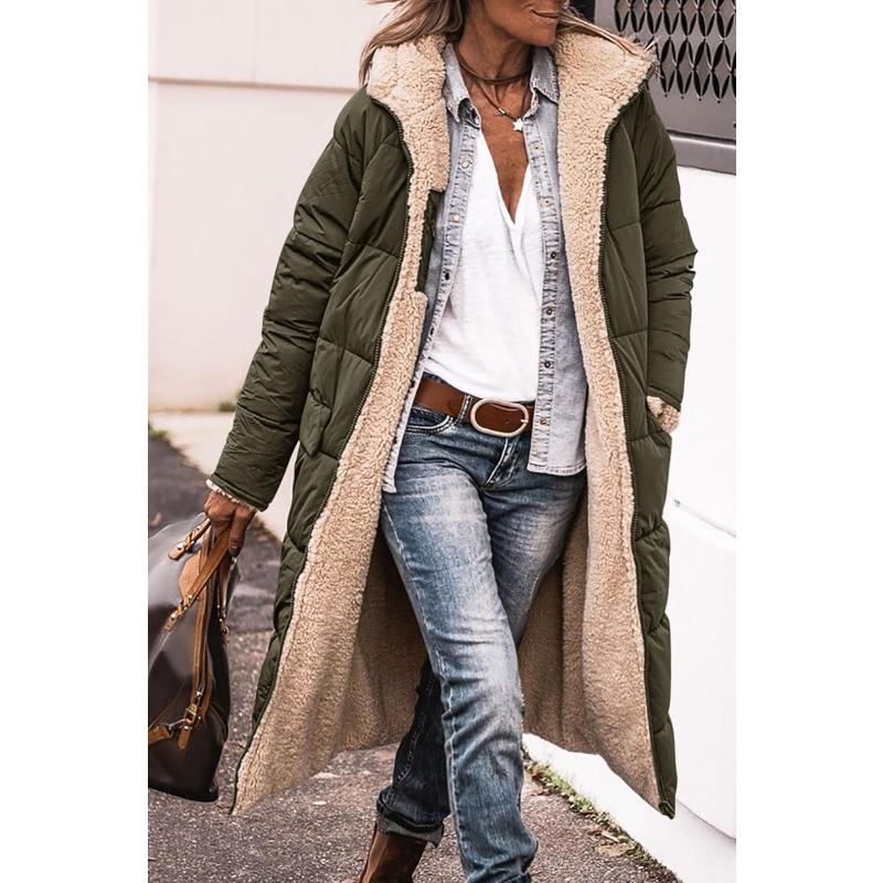 Женская зимняя модная одежда 2024 года, большие теплые длинные флисовые пальто, куртка из овечьей шерсти с обеих сторон