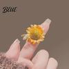 Suits Lapel Pin Rhinestone Bee Sunflower Brooch Zinc Alloy Flower