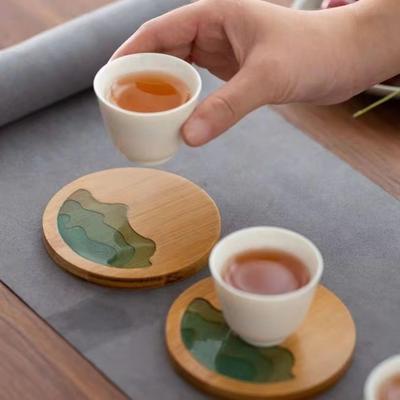 1 шт., круглая, квадратная, бамбуковая подставка под стакан, нескользящая, термостойкая, из натурального дерева, коврик для чашки кофе, кухонные принадлежности, аксессуары