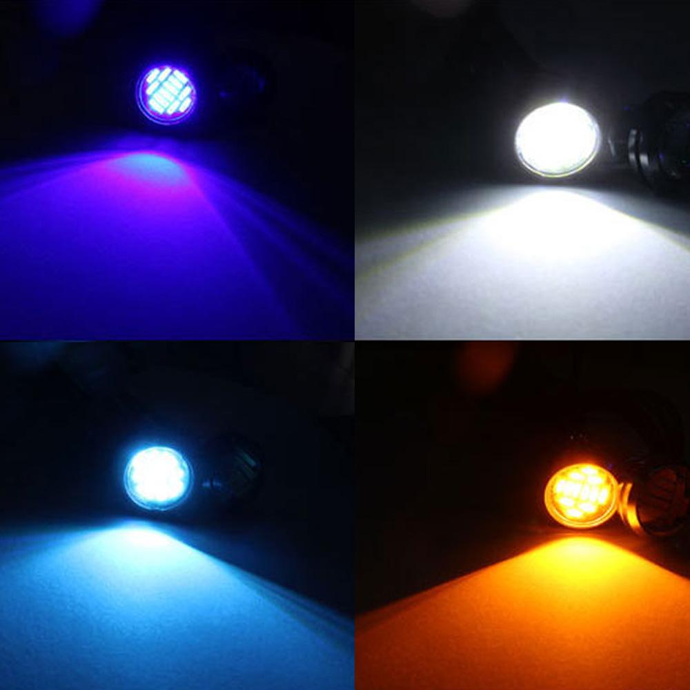 2Pcs 18mm 23mm Car Eagle Eye Led 12V Flash DRL Daytime Running Lights 9W LED Backup Reversing Parking Signal Lamps AutomobilesTurn Signal 2