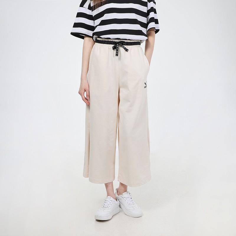 Puma Elevate Culottes Breathable Wide-Leg Pants Women Bottoms Off-White 532613-75