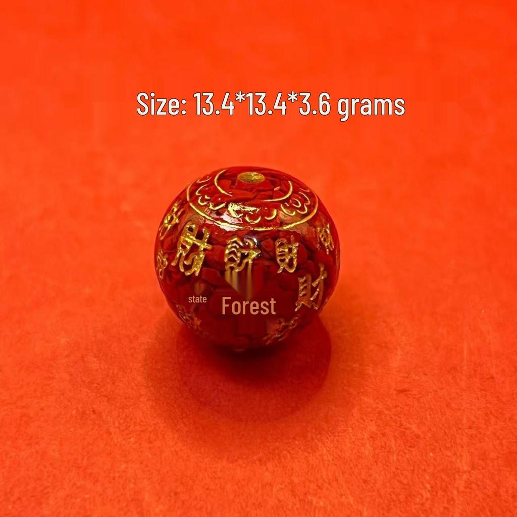 Original Gold-Plated Cinnabar Turtle Shell Fu Plaque and Gourd Pouch Accessories