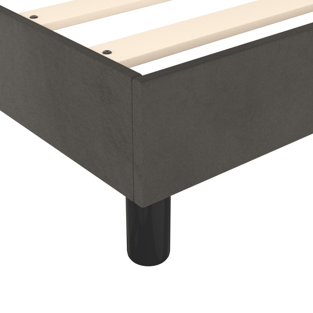 Box Spring Bed Frame Dark Gray 160 x 200 cm Velvet