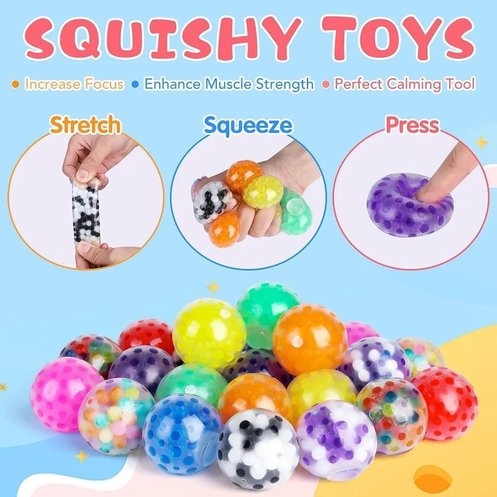 2/4Pcs Squishy Balls for Kids Adults Stress Relief Small Squeeze Fidget Balls Set Autism Hyperactivity Increase Entertainment