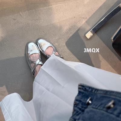 Владелец хранит это~ 2025 весна и осень новые супермягкие балетки с перекрестными ремешками с узором угря женские туфли Мэри Джейн