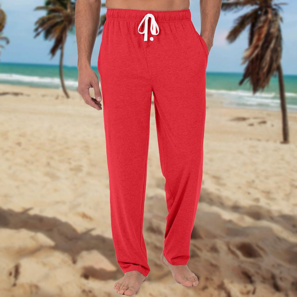 Мужские трикотажные модные повседневные брюки с напечатанным карманом, пижамные брюки