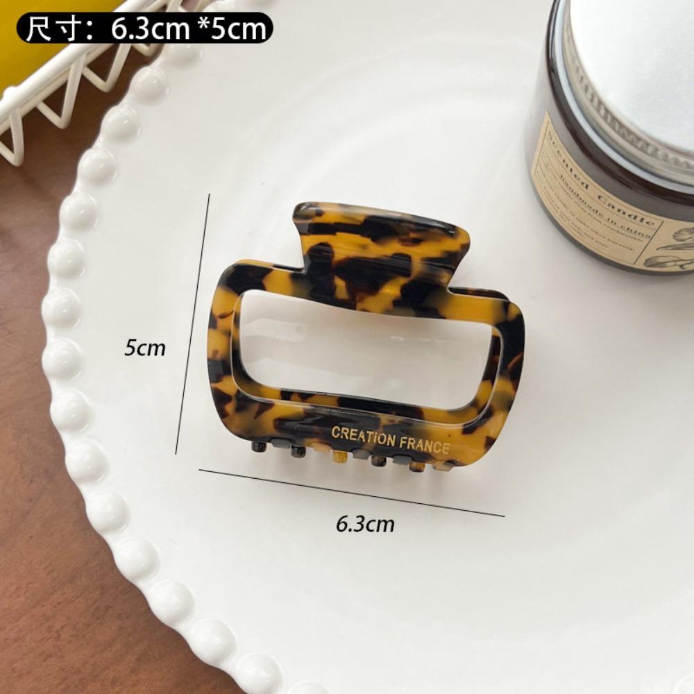 Acetate Square Hair Claw Elegant Hair Clip Retro Horsetail Clip  Girls