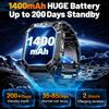 2026 Новые мужские улучшенные умные часы с аккумулятором 1400 мАч, GPS, пульсометром, фонариком, BT-звонками, водонепроницаемостью 10 АТМ, более 100 спортивных режимов, AMOLED HD