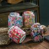 Flower Pattern Ceramic Tea Can Creative Sealing General Can Kitchen Moisture-proof Tea Storage Can Home Tea Ceremony Accessories