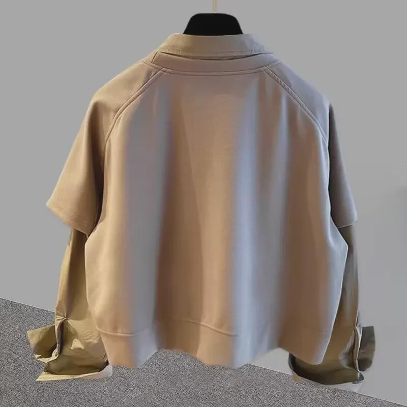 Мужская модная многослойная толстовка в корейском стиле с длинными рукавами: Весна/Осень, свободный крой, универсальный топ