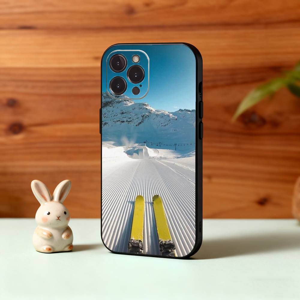 Крутой чехол для телефона S-Skiing для iPhone17,16,15,14,13,12 Plus, Pro Max, XS, 5G, мягкий силиконовый, черный