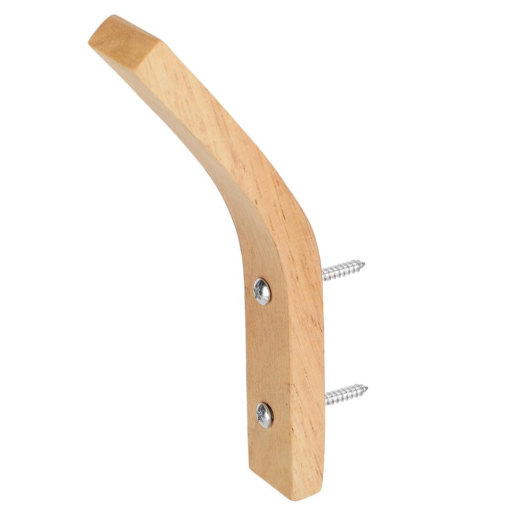 2PCS Wooden Wall Mounted Hook Coat Hat Towel Hanger Rack Key Hanging Hooks