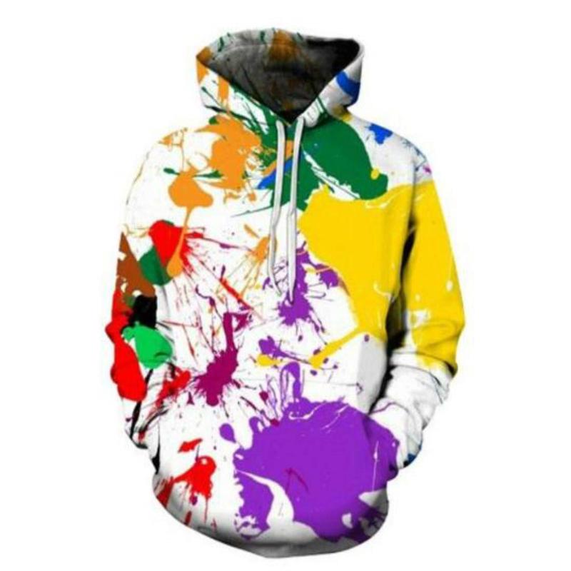 Colourful Graffiti 3D Graphic Hoodies For Women's Sweatshirts Casual Fashion Pullovers Hooded Designer Clothes Sweatshirt Tops