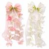 Faux Pearl Strands Bow Hair Clip Sheer Ribbon Ribbon Hair Clip Cute Hair Bow Clip  Gifts