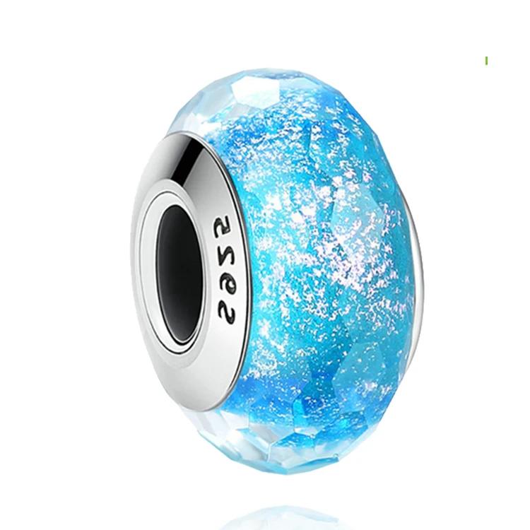 Новые оригинальные медные бусины-шармы из муранского стекла в виде цветка и листа, космическая радуга, для браслета, сделай сам, женские ювелирные изделия, подарок