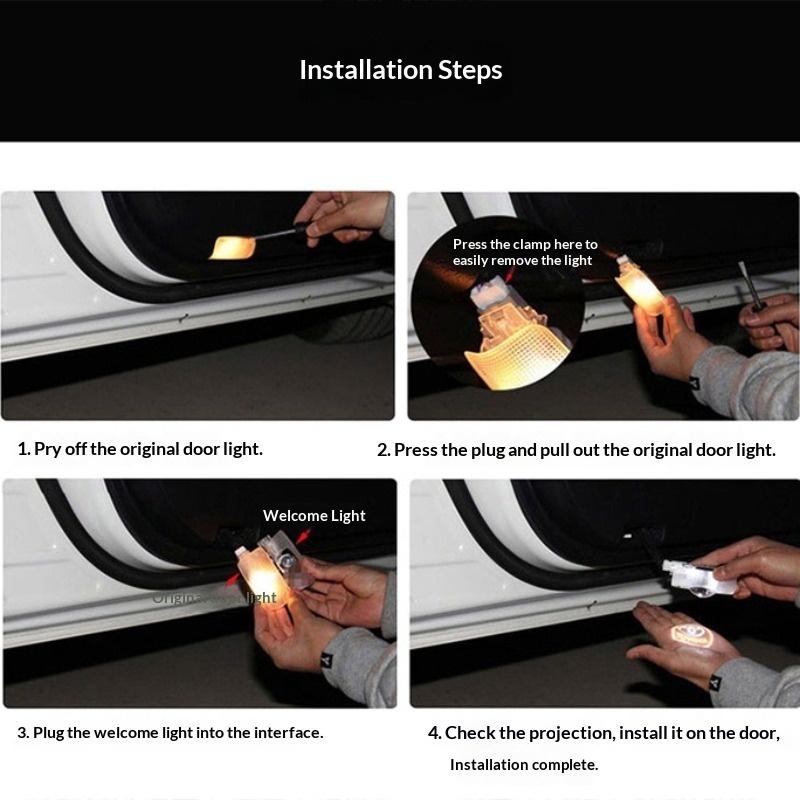 lccr10 LED Door Welcome Lights 2Pcs/4Pcs Logo Projector Lights for Toyota Camry Highlander Land Cruiser Reiz Avalon Car Accessories