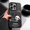 Мягкий чехол из ТПУ с рисунком панды, однотонный чехол для iPhone 16 Pro 15 14 13 12 Pro Max 11, противоударный, с кожаной текстурой, противоударный, тонкий чехол