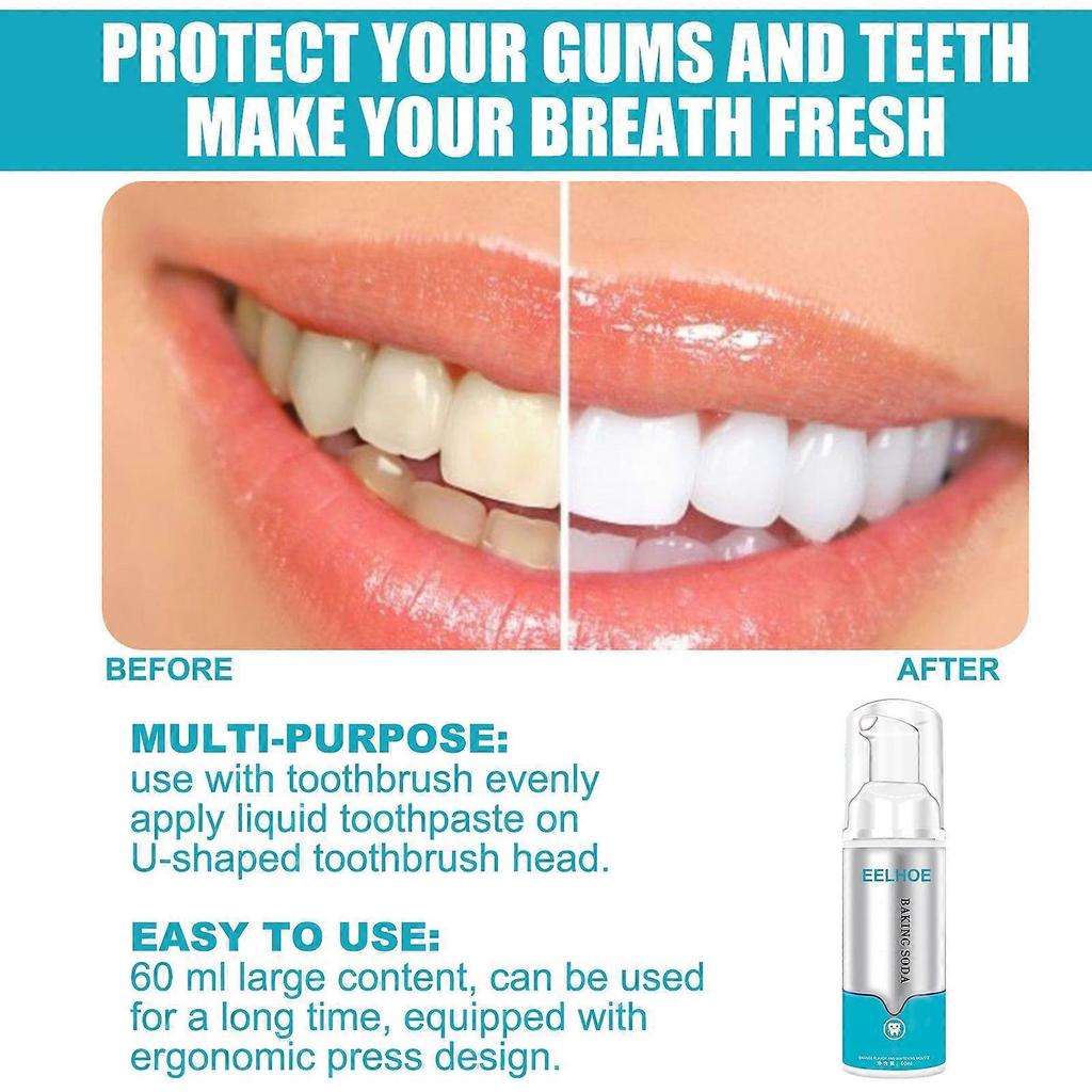 3pcs Teeth Whitening Toothpaste Foam  Mint Toothpaste Mousse Foam Stain Removal