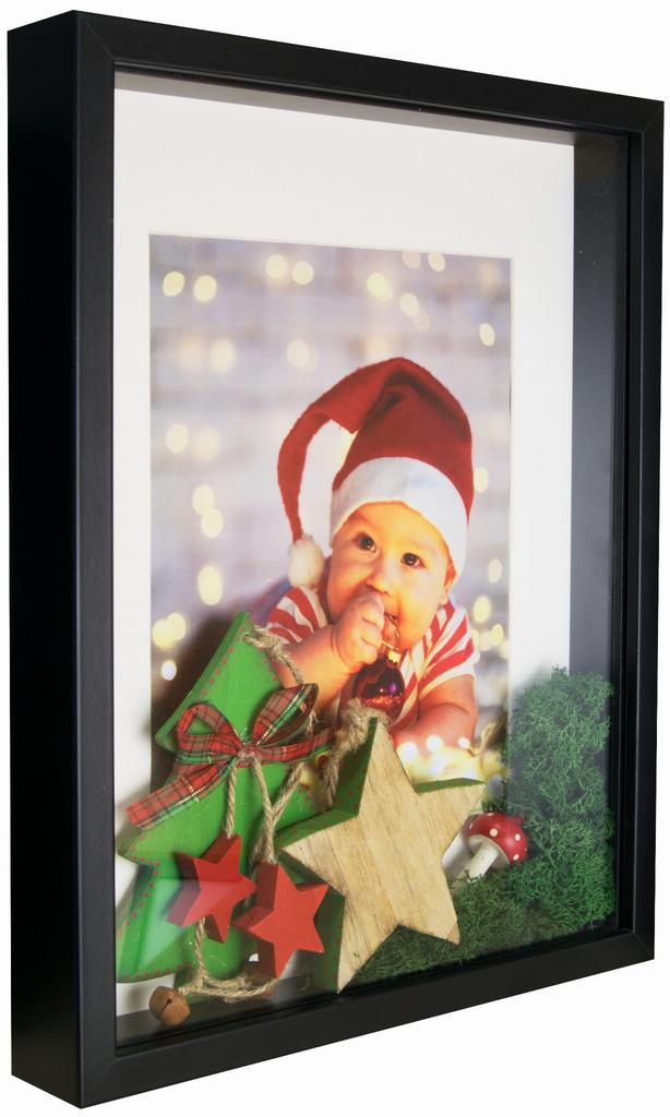 Ramka Na Zdjęcie 3D Głęboka Shadow Box 20X25 Cm Prostokątna Czarna