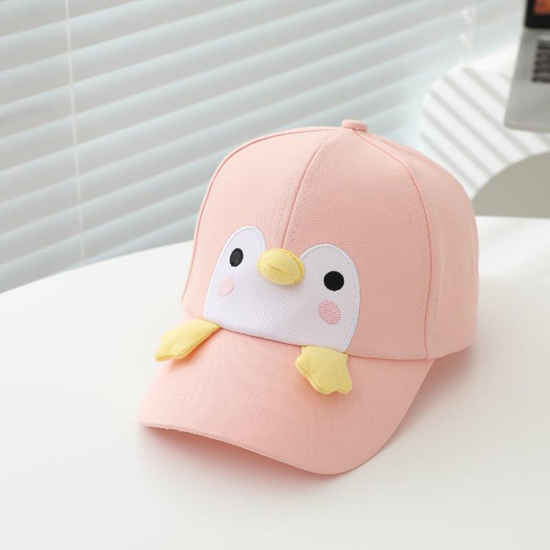 Kids' Spring Penguin Baseball Cap - Cartoon Duckbill, Wide Brim, Windproof, Sun Protection Hat for Boys and Girls