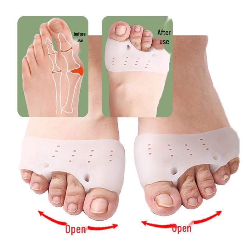 Silicone Double Hole Toe Separator with Shock Absorption and Massage Toe Corrector