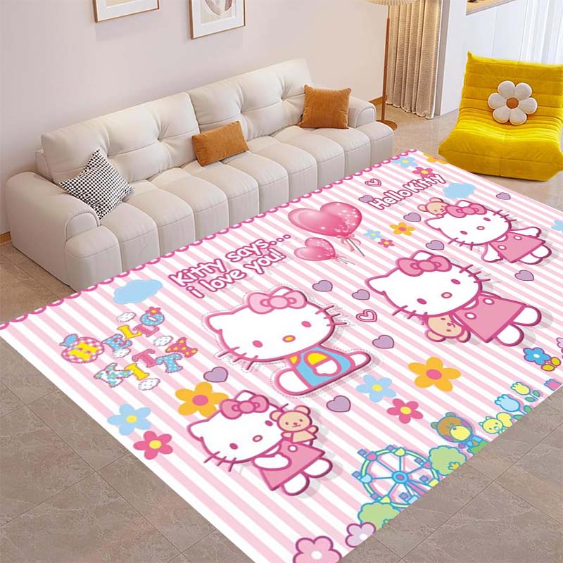 This brand new Hello Kitty rug is perfect for home décor and can be used in game rooms, bedrooms, living rooms, and other spaces
