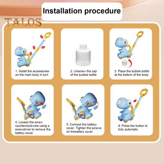 Dinosaur Bubble Machine for Kids Rechargeable Bubble Maker with Lights Portable Outdoor Toys for Toddlers 3-6 Year Old Boys Girls