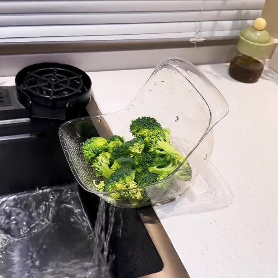 Сливной дуршлаг Портативный дуршлаг для фруктов Большой вместимости Пищевой Без BPA Сливной дуршлаг для раковины Сито Миска для мытья овощей